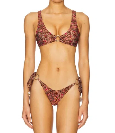 KULANI KINIS RING CONTOUR CROP BIKINI TOP IN WILD ROSE