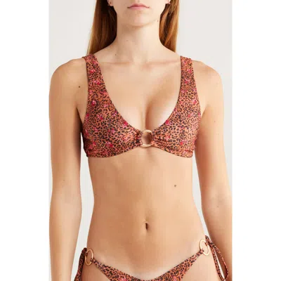 Kulani Kinis Ring Contour Crop Bikini Top In Black
