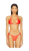Kulani Kinis Ring Halter Bikini Top In Orange