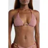 Kulani Kinis Ring Halter Bikini Top In Pink