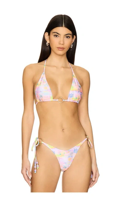 Kulani Kinis Ring Halter Bikini Top In Sunset Universe