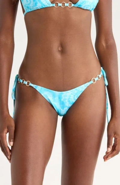 Kulani Kinis Ring Side Tie Bikini Bottoms In Blue