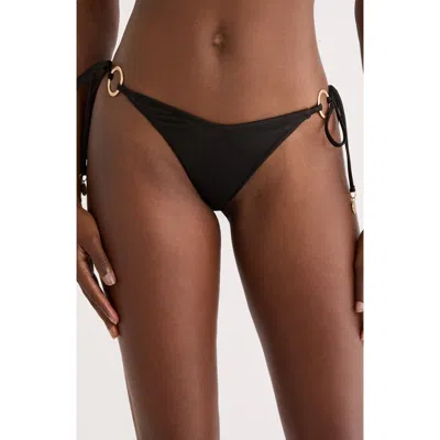 Kulani Kinis Ring Side Tie Bikini Bottoms In Black