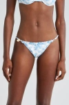 Kulani Kinis Ruffle Adjustable Strap Bikini Bottoms In Vintage Paradise
