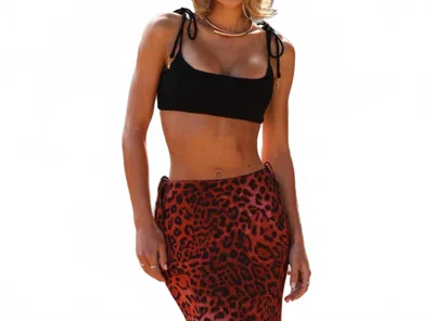 Kulani Kinis Simple Shirred Tie Crop Top In Natural Black