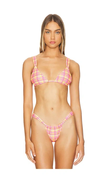Kulani Kinis Slide Bralette Bikini Top In Peaches