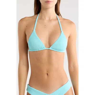 Kulani Kinis Slider Triangle Bikini Top In Blue