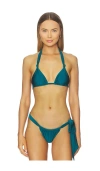 Kulani Kinis Soft Knot Halter Bikini Top In Blue