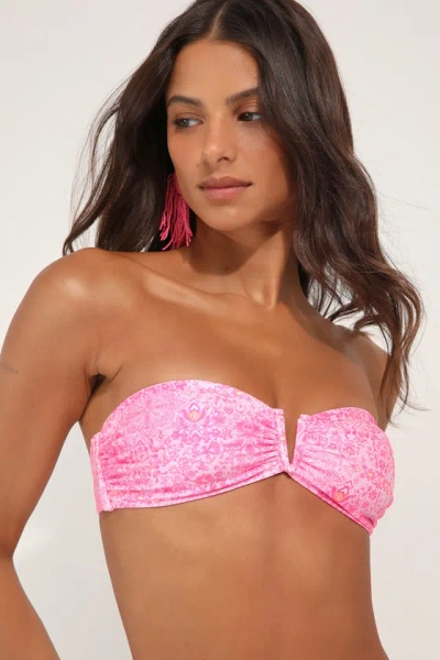 Kulani Kinis Stealing Sunshine Pink Boho Bandeau Bikini Top