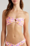 Kulani Kinis Strapless Bandeau Bikini Top In Daisy Dreamer