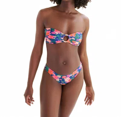 Kulani Kinis Strapless Bandeau Bikini Top In Electric Palms In Multi
