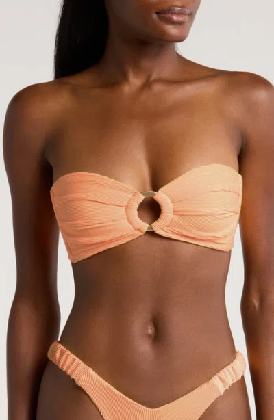 Kulani Kinis Strapless Bandeau Bikini Top In Mango Rib