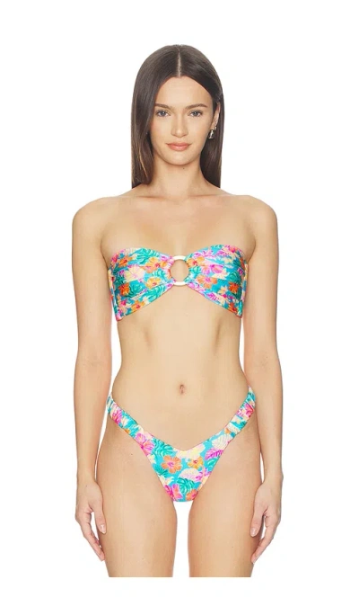 Kulani Kinis Strapless Bandeau Bikini Top In Blue