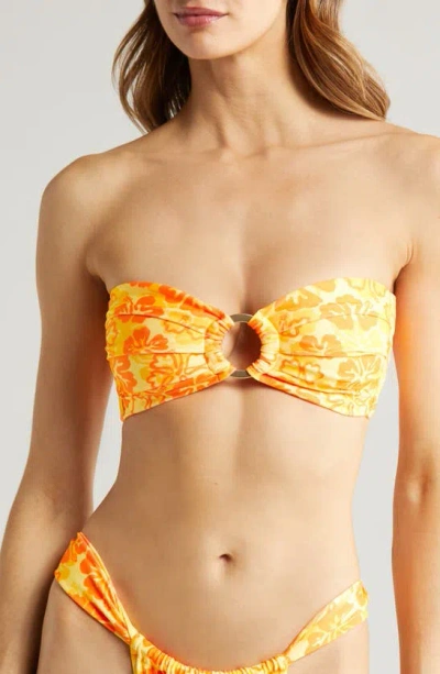 Kulani Kinis Strapless Bandeau Bikini Top In Tangerine Dreams