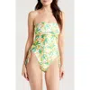 Kulani Kinis Strapless Cinched Tie One-piece Swimsuit In Golden Hour