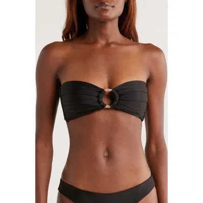 Kulani Kinis Strapless O-ring Bikini Top In Black