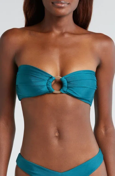 Kulani Kinis Strapless O-ring Bikini Top In Cenote