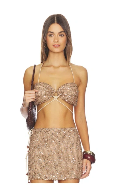 Kulani Kinis Strappy Ring Tie Crop Top In Multi