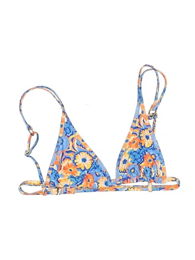 Pre-owned Kulani Kinis Swimsuit Top Blue Paisley Pattern Swimwear