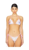 Shop Kulani Kinis Triangle Bikini Top In Cutie Frutti