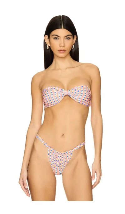 Kulani Kinis Twist Bandeau Bikini Top In Astro Pop