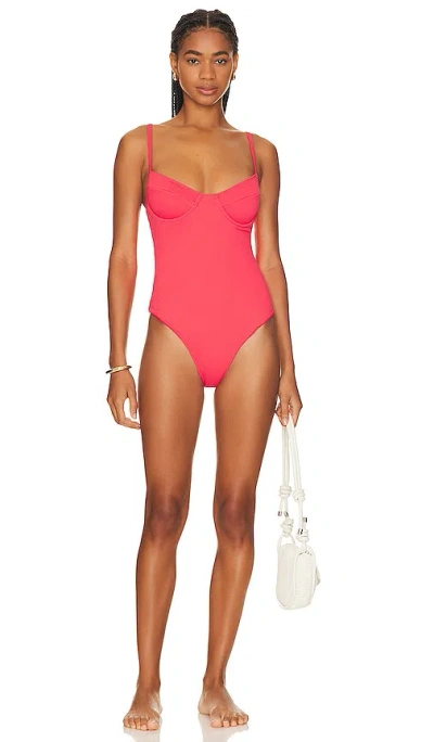 Kulani Kinis Underwire Cheeky One Piece In Watermelon Ribbed