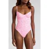 Kulani Kinis Lusca White Ditsy Floral Underwire One-piece Swimsuit In Lovebug