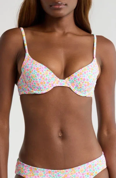 Kulani Kinis Underwire Rib Bikini Top In Multi