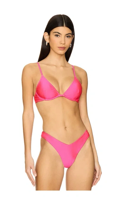 Kulani Kinis Underwire Triangle Bikini Top In Posh Pink