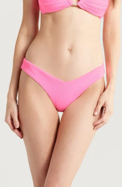 Kulani Kinis V-cut Bikini Bottoms In Taffy Pink