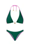 Kulani Kinis Women's Hipster Bikini Top In Siren Song In Green