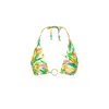 Kulani Kinis Women's Ring Halter Bikini Top In Golden Hour In Multi