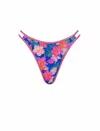 Kulani Kinis Women's Twin Strap Cheeky Bikini Bottom In Electric Palms In Multi