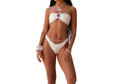 Kulani Kinis Forbidden Love Shimmer Minimal Cheeky Bikini Bottom In Green