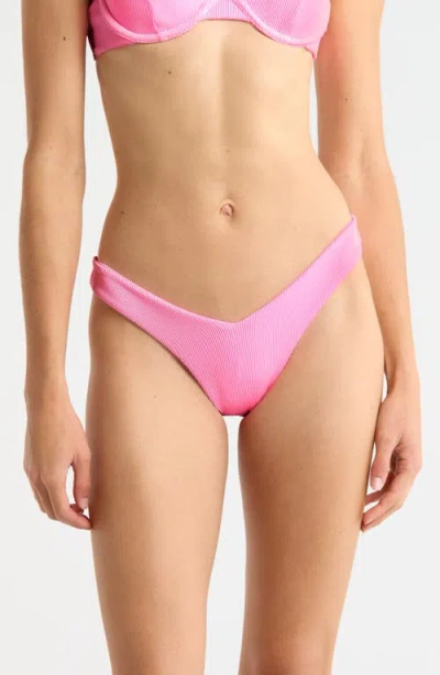 Kulani Kinis Y-cut Cheeky Bikini Bottoms In Pink