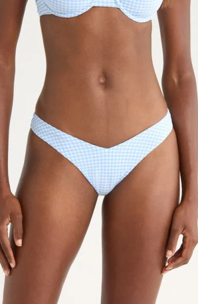 Kulani Kinis Y-cut Thong Bikini Bottoms In Blue