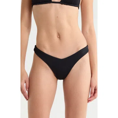 Kulani Kinis Y-cut Thong Bikini Bottoms In Black