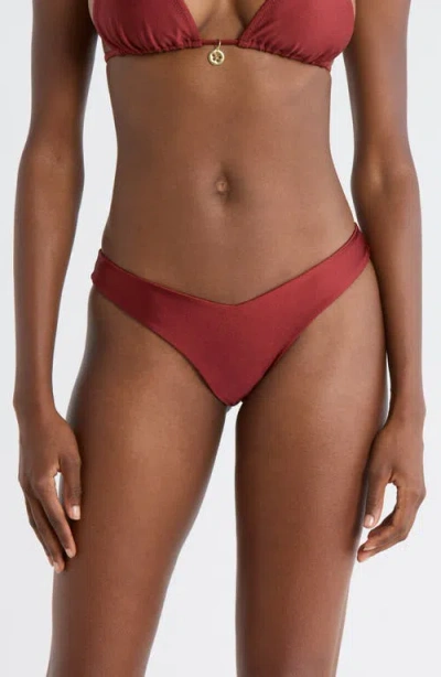 Kulani Kinis Y-cut Thong Bikini Bottoms In Red
