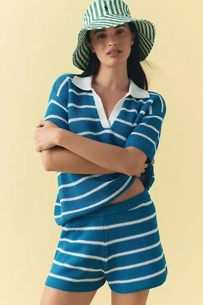 Kule Agnes Sweater Shorts In Blue