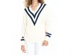 Kule Anchor V Neck Sweater In Neutral