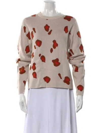 Pre-owned Kule Animal Print Crew Neck Sweater In Neutral