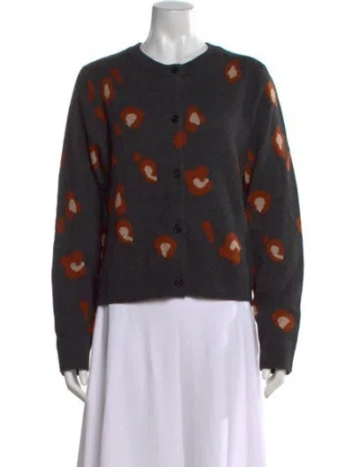 Pre-owned Kule Animal Print Crew Neck Sweater In Neutral