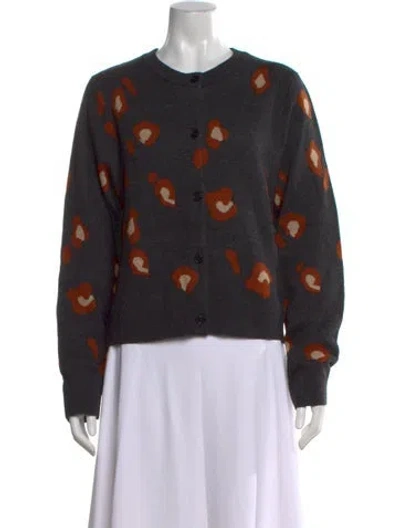Pre-owned Kule Animal Print Crew Neck Sweater In Neutral