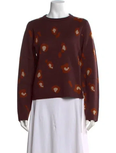 Pre-owned Kule Animal Print Crew Neck Sweater In Neutral