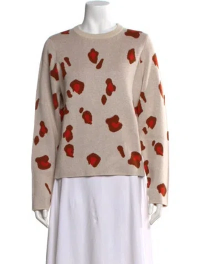 Pre-owned Kule Animal Print Crew Neck Sweater In Neutral