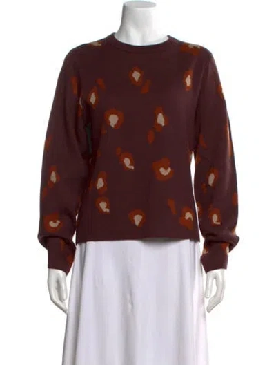 Pre-owned Kule Animal Print Crew Neck Sweater In Neutral