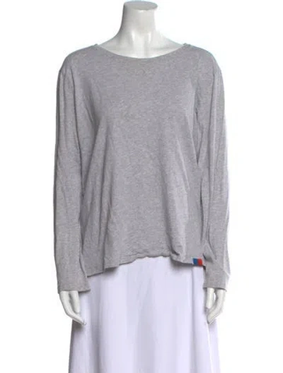 Pre-owned Kule Bateau Neckline Long Sleeve T-shirt In Gray