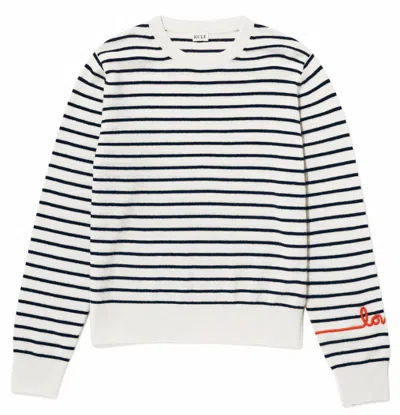 Kule Betty Love Sweater In Cream/navy In Multi