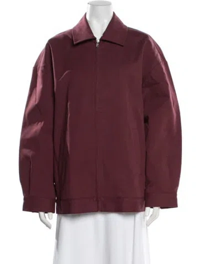 Pre-owned Kule Bomber Jacket In Burgundy