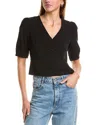 Kule Button Cropped Blouse In Black